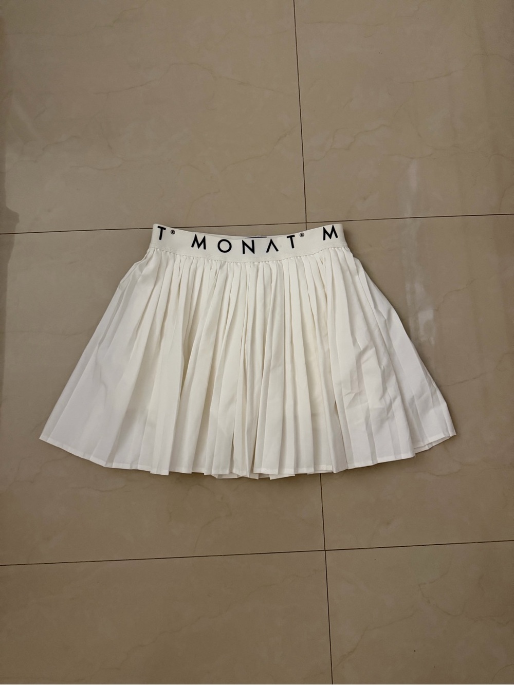 MONAT White Pleated Skater Skirt